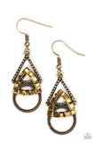 Paparazzi "On The Edge Of Your Seat" Brass Earrings Paparazzi Jewelry