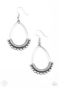 Paparazzi "Steal The Thunder" FASHION FIX Sunset Sightings May 2018 Silver Studded Teardrop Earrings Paparazzi Jewelry