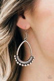 Paparazzi "Steal The Thunder" FASHION FIX Sunset Sightings May 2018 Silver Studded Teardrop Earrings Paparazzi Jewelry