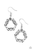 Paparazzi "Whimsy Wreaths" White Rhinestone Silver Filigree Earrings Paparazzi Jewelry