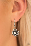 Paparazzi "Diamonds and Daisies" White Rhinestone Silver Flower Earrings Paparazzi Jewelry