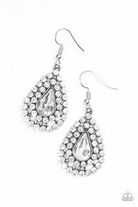 Paparazzi VINTAGE VAULT "Diamond Dazzle" White Earrings Paparazzi Jewelry