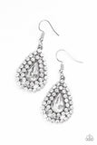 Paparazzi VINTAGE VAULT "Diamond Dazzle" White Earrings Paparazzi Jewelry