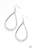 Paparazzi "Dipped In Diamonds" White Rhinestone SIlver Teardrop Earrings Paparazzi Jewelry