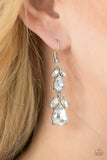 Paparazzi "Trophy Hall" White Earrings Paparazzi Jewelry