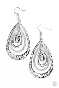 Paparazzi "Metallic Monsoon" Silver Earrings Paparazzi Jewelry