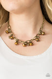 Paparazzi VINTAGE VAULT "Lets Get This FASHION Show On The Road!" Brass Necklace & Earring Set Paparazzi Jewelry