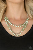Paparazzi VINTAGE VAULT "Beauty Shop Fashion" Green Necklace & Earring Set Paparazzi Jewelry