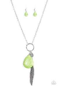 Paparazzi "Canyon Quest" Green Necklace & Earring Set Paparazzi Jewelry