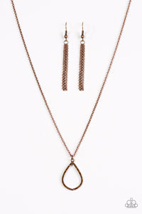 Paparazzi VINTAGE VAULT "Timeless Twinkle" Copper Necklace & Earring Set Paparazzi Jewelry