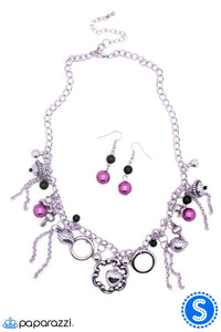 Paparazzi "Trinkets and Tassels" Purple Necklace & Earring Set Paparazzi Jewelry