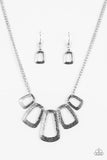Paparazzi "Nice FRAMEWORK!" Silver Necklace & Earring Set Paparazzi Jewelry