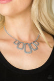 Paparazzi "Nice FRAMEWORK!" Silver Necklace & Earring Set Paparazzi Jewelry