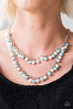 Paparazzi VINTAGE VAULT "Beauty Shop Fashion" Blue Necklace & Earring Set Paparazzi Jewelry