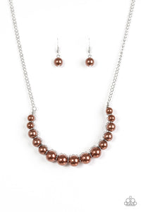 Paparazzi VINTAGE VAULT "The FASHION Show Must Go On!" Brown Necklace & Earring Set Paparazzi Jewelry