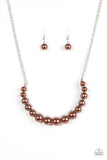 Paparazzi VINTAGE VAULT "The FASHION Show Must Go On!" Brown Necklace & Earring Set Paparazzi Jewelry