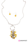 Paparazzi "To the Ends of the Earth" Yellow Necklace & Earring Set Paparazzi Jewelry