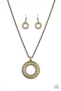 Paparazzi "Pretty As A Prowess" Brass Necklace & Earring Set Paparazzi Jewelry