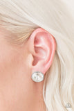 Paparazzi "I Want To Be A Millionaire" White Post Earrings Paparazzi Jewelry