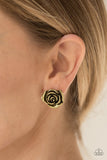 Paparazzi "So Bloomatic" Brass Rosebud Flower Post Earrings Paparazzi Jewelry