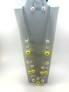 Paparazzi "The Princess BRIDESMAID" Yellow FF Exclusive Necklace & Earring Set Paparazzi Jewelry