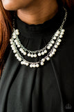Paparazzi VINTAGE VAULT "Beauty Shop Fashion" White Necklace & Earring Set Paparazzi Jewelry