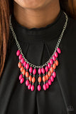 Paparazzi "Delhi Diva" Pink Necklace & Earring Set Paparazzi Jewelry
