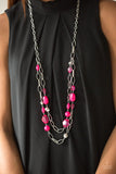 Paparazzi "GLEAM Weaver" Pink Necklace & Earring Set Paparazzi Jewelry