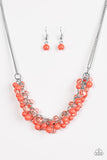 Paparazzi "Boulevard Beauty" Orange Necklace & Earring Set Paparazzi Jewelry