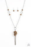 Paparazzi "Hit The Runway" Brown Necklace & Earring Set Paparazzi Jewelry