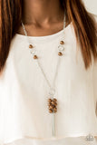 Paparazzi "Hit The Runway" Brown Necklace & Earring Set Paparazzi Jewelry