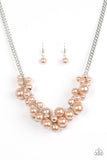 Paparazzi "Glam Queen" Brown Necklace & Earring Set Paparazzi Jewelry