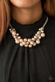 Paparazzi "Glam Queen" Brown Necklace & Earring Set Paparazzi Jewelry