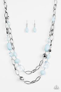 Paparazzi "GLEAM Weaver" Blue Necklace & Earring Set Paparazzi Jewelry