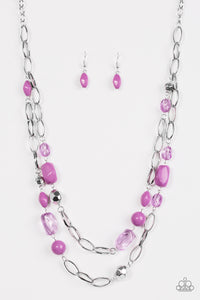 Paparazzi "GLEAM Weaver" Purple Necklace & Earring Set Paparazzi Jewelry