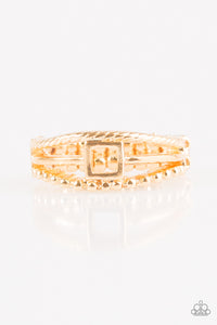 Paparazzi VINTAGE VAULT "A Square Deal" Gold Ring Paparazzi Jewelry