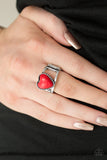 Paparazzi "Rule With Your Heart" Red Ring Paparazzi Jewelry
