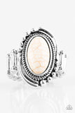 Paparazzi "Stone Mountains" White Stone Silver Ring Paparazzi Jewelry