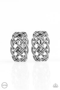 Paparazzi "Braided Rivers" Silver Clip On Earrings Paparazzi Jewelry