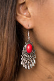 Paparazzi "Onward and Westward" Red Earrings Paparazzi Jewelry