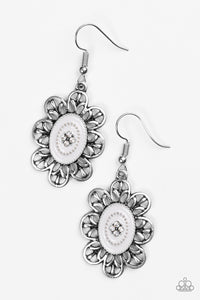 Paparazzi VINTAGE VAULT "Posy Party" Silver Earrings Paparazzi Jewelry
