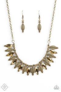 Paparazzi "Jungle Jamboree" FASHION FIX Brass Necklace & Earring Set Paparazzi Jewelry