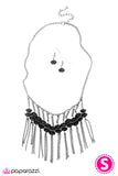 Paparazzi "A Chorus Line" Black Necklace & Earring Set Paparazzi Jewelry