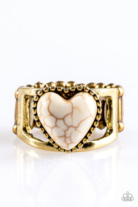 Paparazzi "Rule With Your Heart" Brass Ring Paparazzi Jewelry