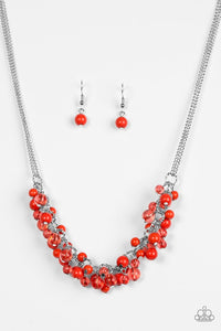 Paparazzi "Boulevard Beauty" Red Necklace & Earring Set Paparazzi Jewelry