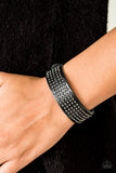 Paparazzi "Road Pilot" Black Wrap Bracelet Paparazzi Jewelry