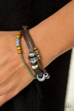 Paparazzi "Hunt High and Low" Green Wooden Bead Metal Accent Urban Bracelet Unisex Paparazzi Jewelry