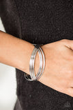 Paparazzi "Fashion Scene" Silver Crossing Bar Airy Cuff Bracelet Paparazzi Jewelry