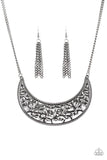 Paparazzi "Moroccan Moon" Black Gunmetal Plate Filigree Vine Necklace & Earring Set Paparazzi Jewelry