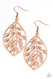 Paparazzi "Lay It On The VINE" Copper Vine Leaf Shaped Earrings Paparazzi Jewelry